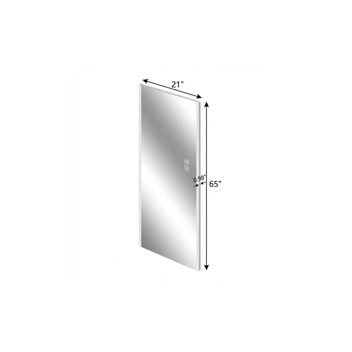 65" Silver Lighted Wall Mounted And Leaning Frameless Full Length Hanging Mirror Homeroots Bed & Bath