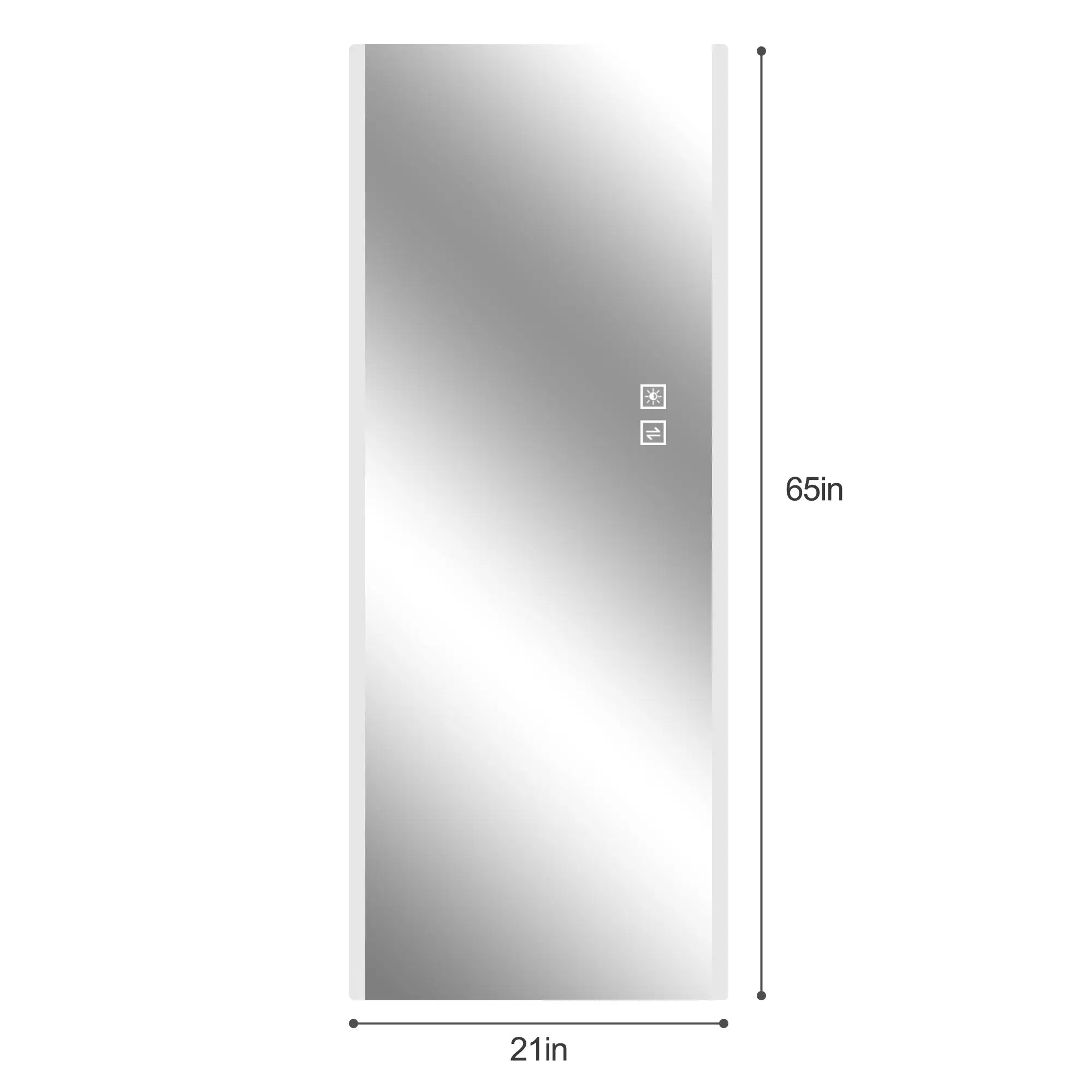 65" Silver Lighted Wall Mounted And Leaning Frameless Full Length Hanging Mirror Homeroots Bed & Bath