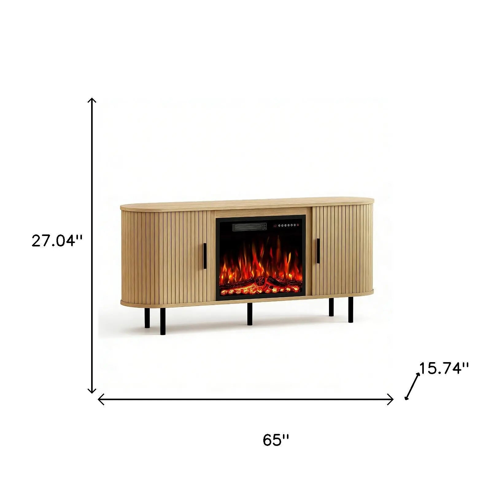 65" White Wood Fireplace Entertainment Center With Fireplace Homeroots Living Room