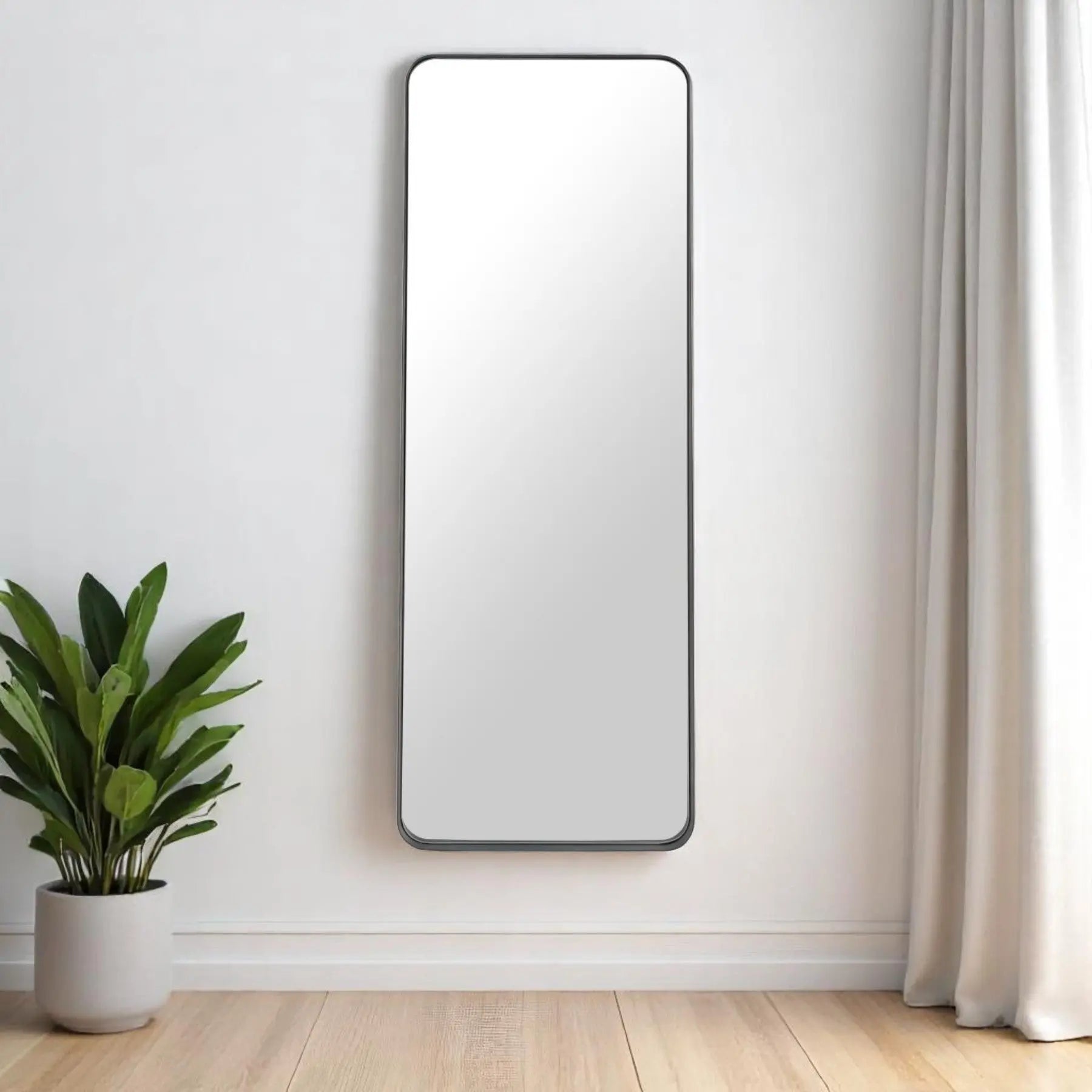 66" Black Steel Framed Full Length Mirror Homeroots Bed & Bath