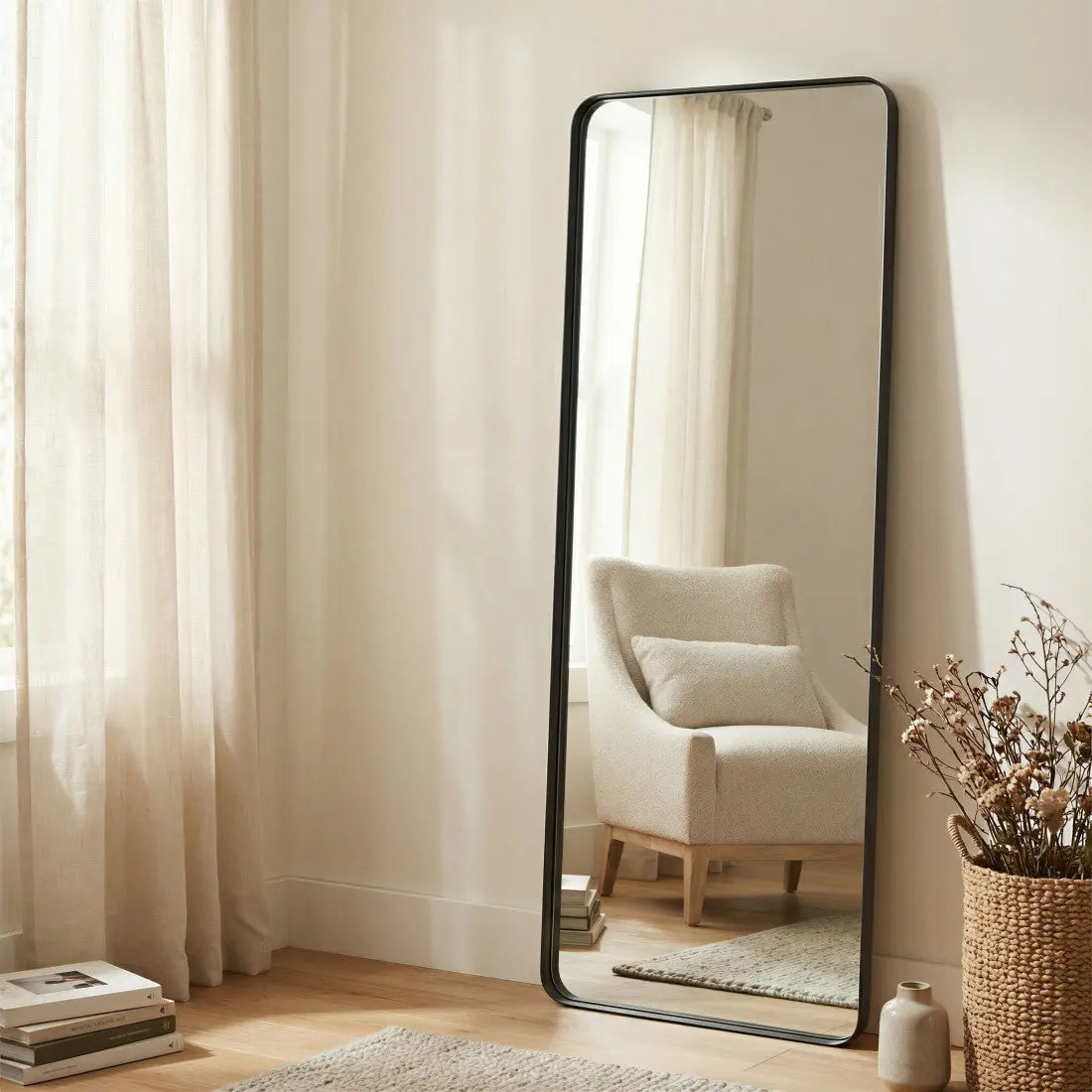 66" Black Steel Framed Full Length Mirror Homeroots Bed & Bath