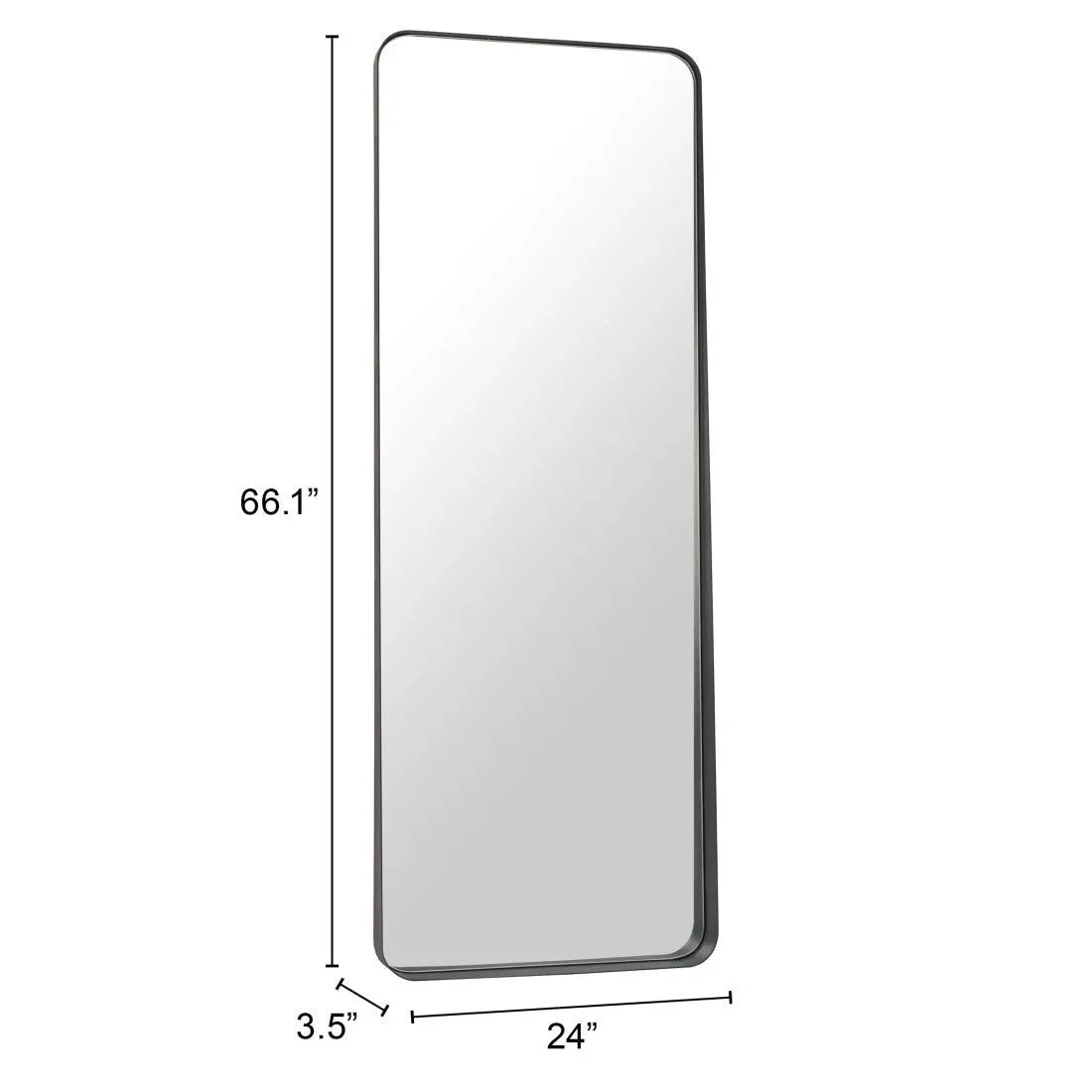66" Black Steel Framed Full Length Mirror Homeroots Bed & Bath