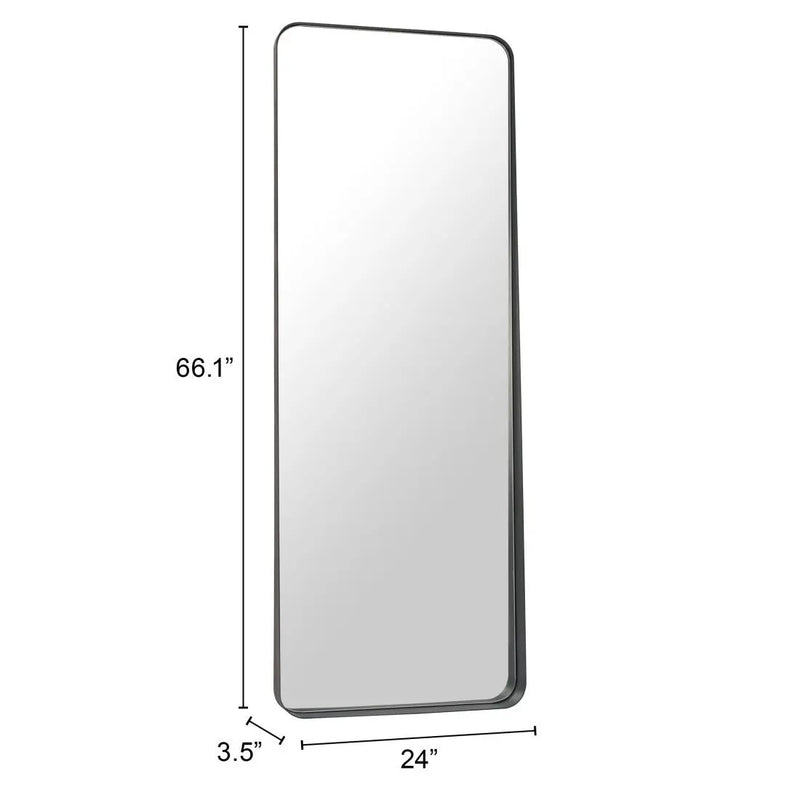 66" Black Steel Framed Full Length Mirror Homeroots Bed & Bath