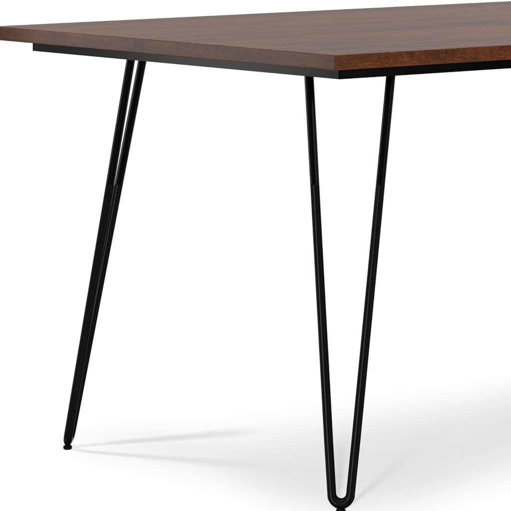 66" Brown and Black Wood and Iron Dining Table Homeroots Kitchen & Dining