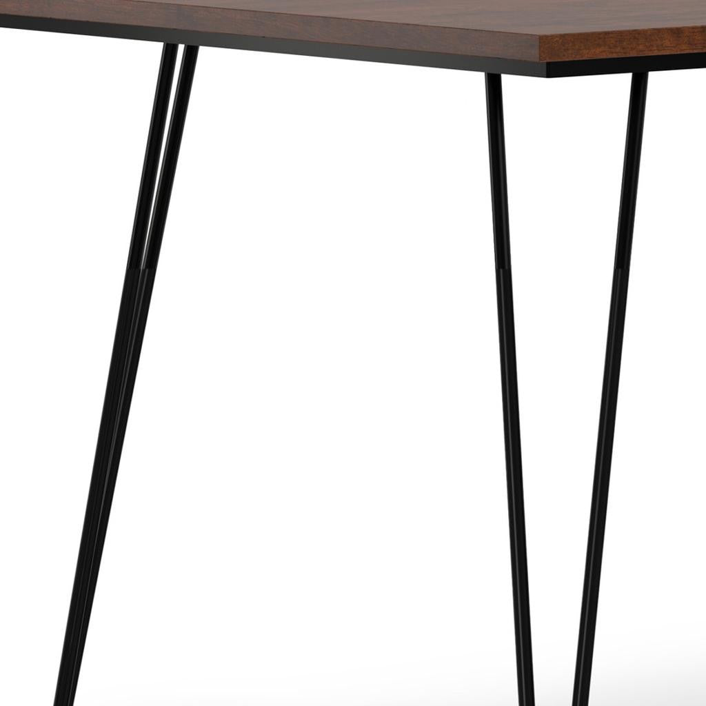 66" Brown and Black Wood and Iron Dining Table Homeroots Kitchen & Dining