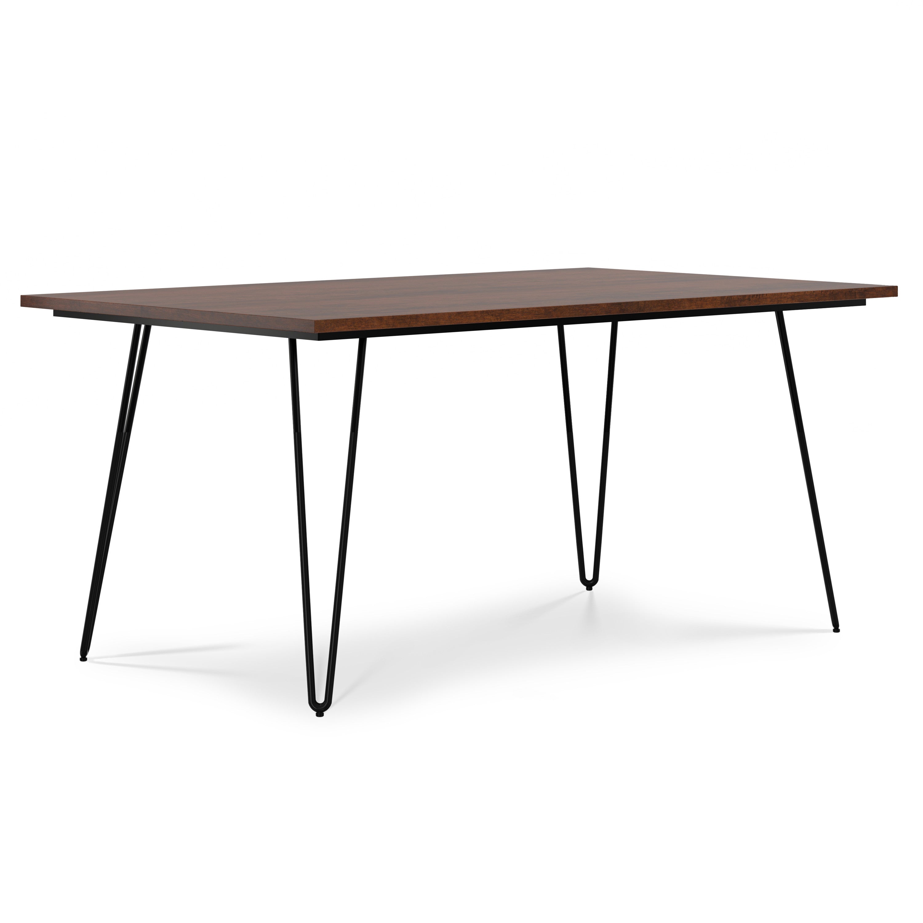 66" Brown and Black Wood and Iron Dining Table Homeroots Kitchen & Dining