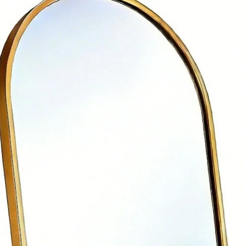 66" Gold Aluminum Arch Wall Mounted And Freestanding Framed Full Length Mirror Homeroots Bed & Bath