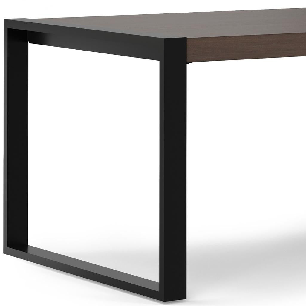 66" Gray and Black Solid Wood and Iron Frame Base Dining Table Homeroots Kitchen & Dining