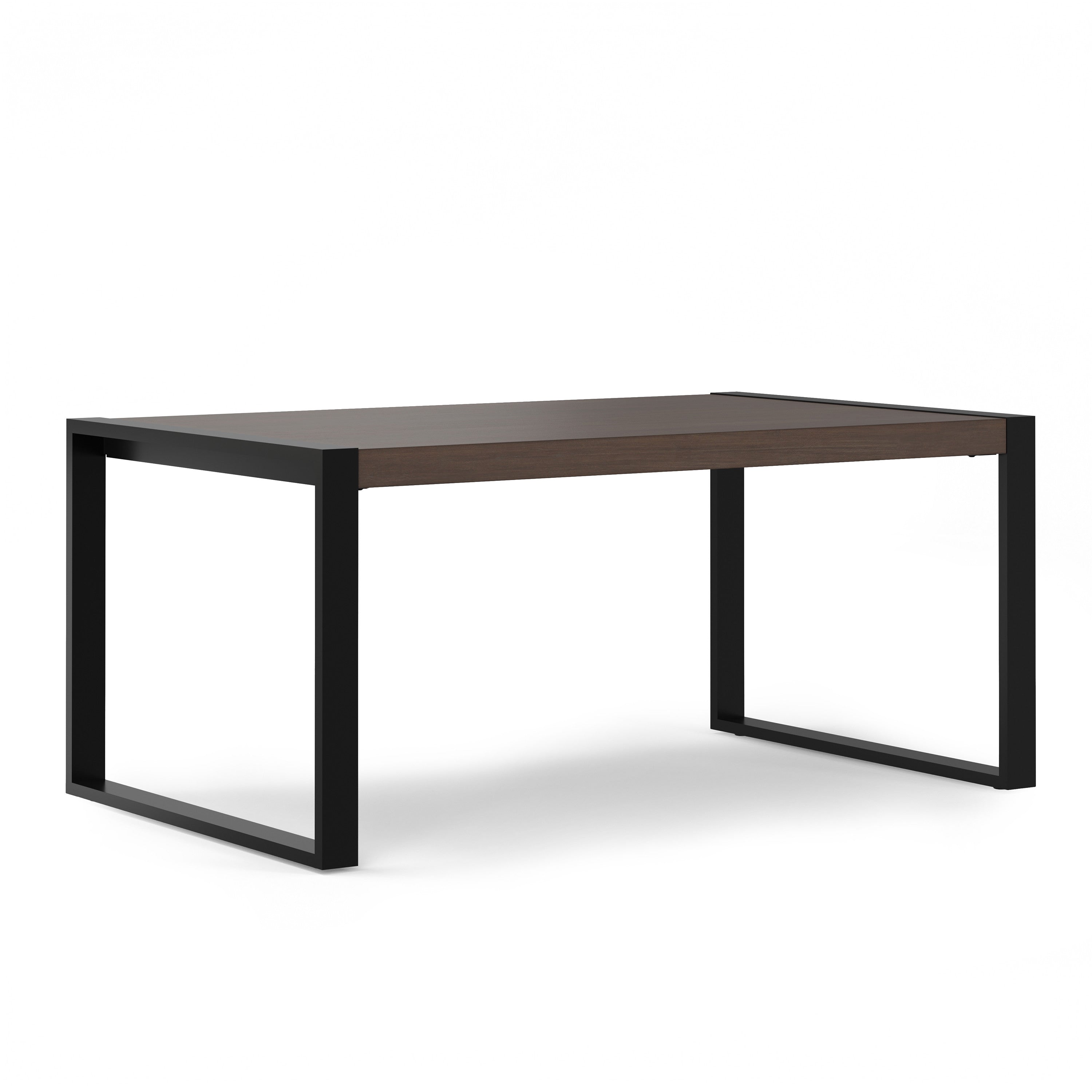 66" Gray and Black Solid Wood and Iron Frame Base Dining Table Homeroots Kitchen & Dining