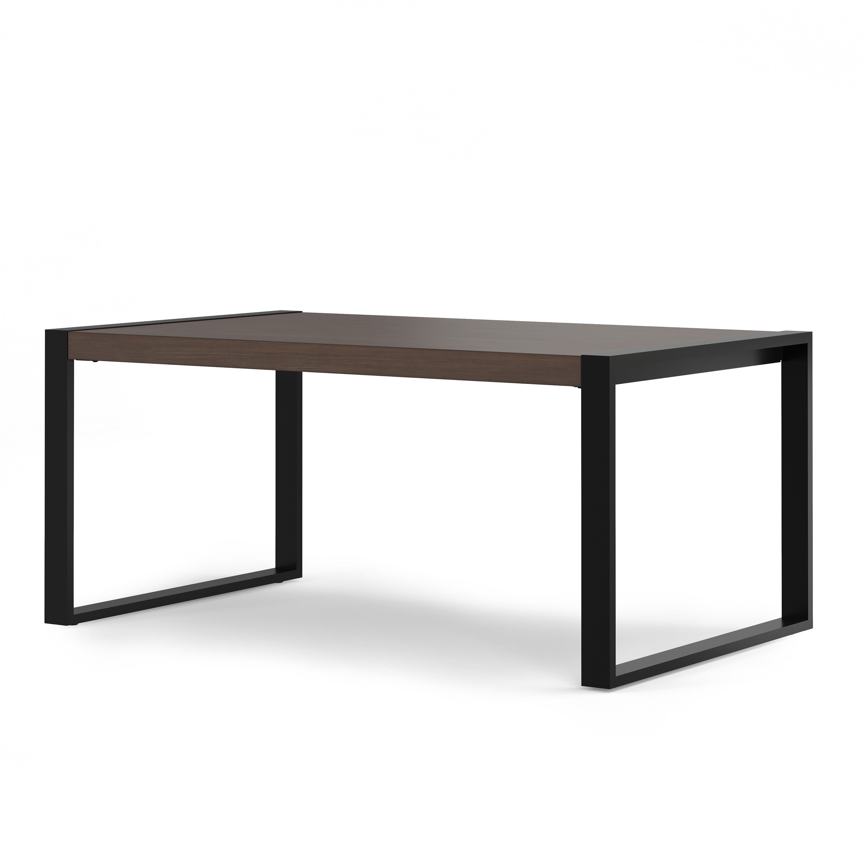 66" Gray and Black Solid Wood and Iron Frame Base Dining Table Homeroots Kitchen & Dining