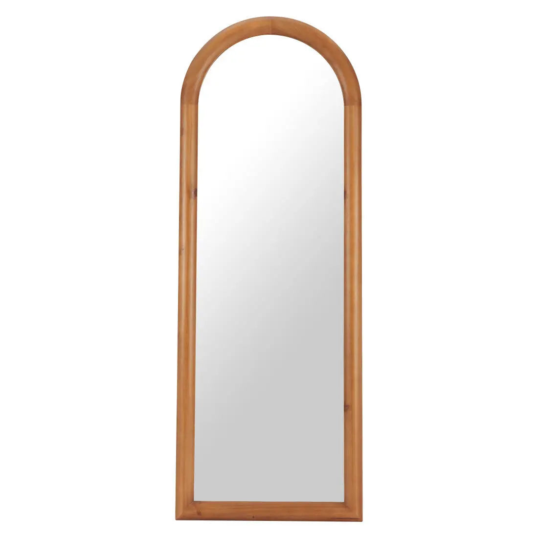 66" Natural Solid Wood Arch Framed Full Length Mirror Homeroots Bed & Bath