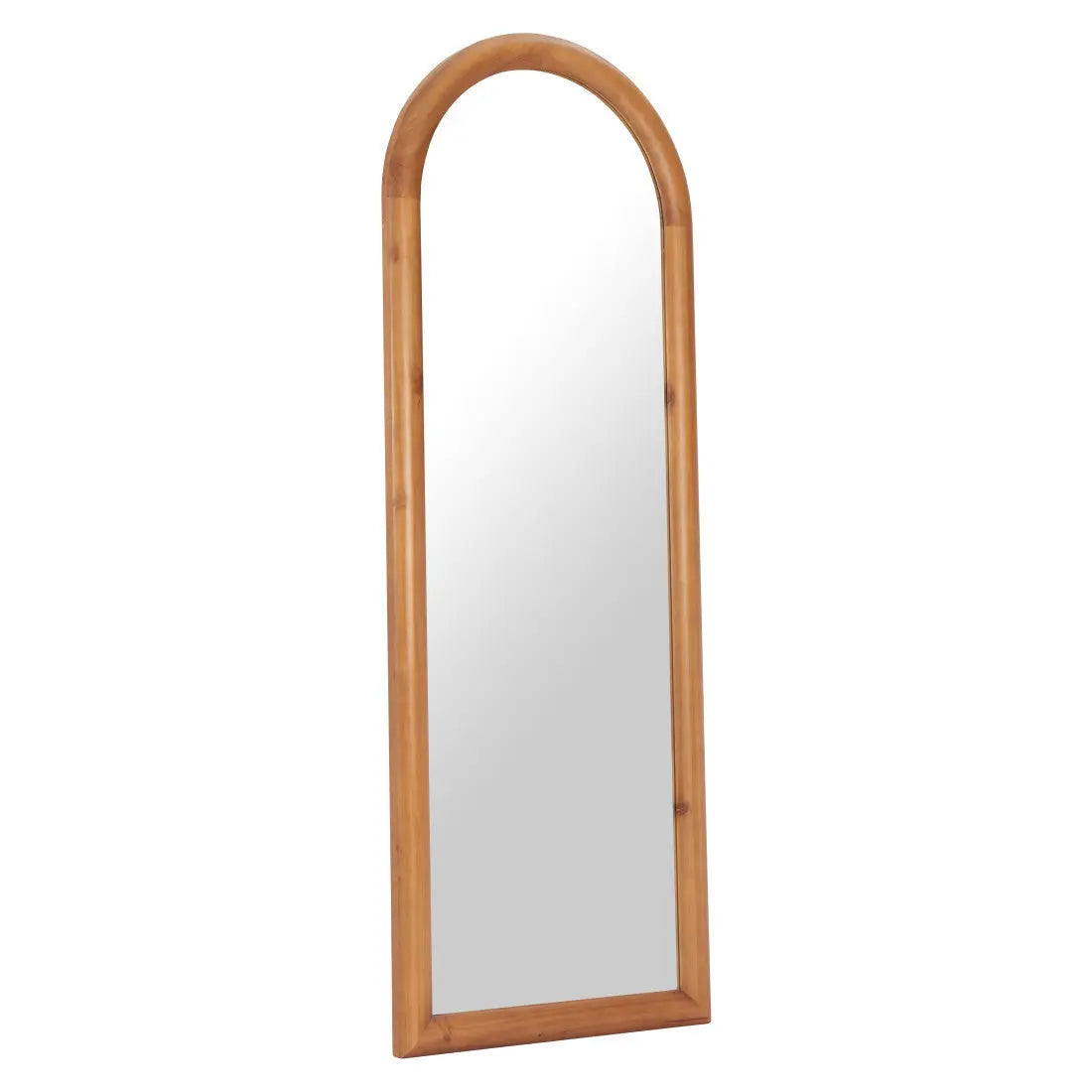 66" Natural Solid Wood Arch Framed Full Length Mirror Homeroots Bed & Bath