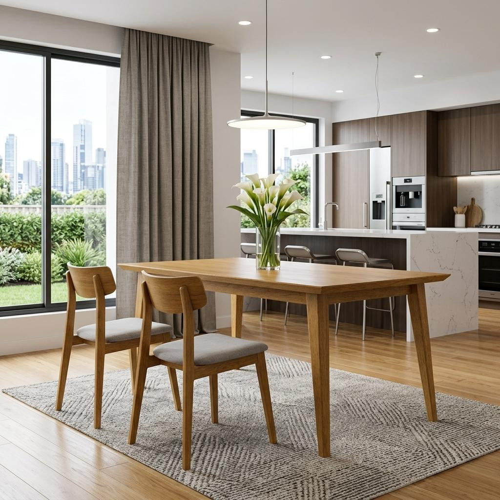 66" Oak Wood Dining Table Homeroots Kitchen & Dining