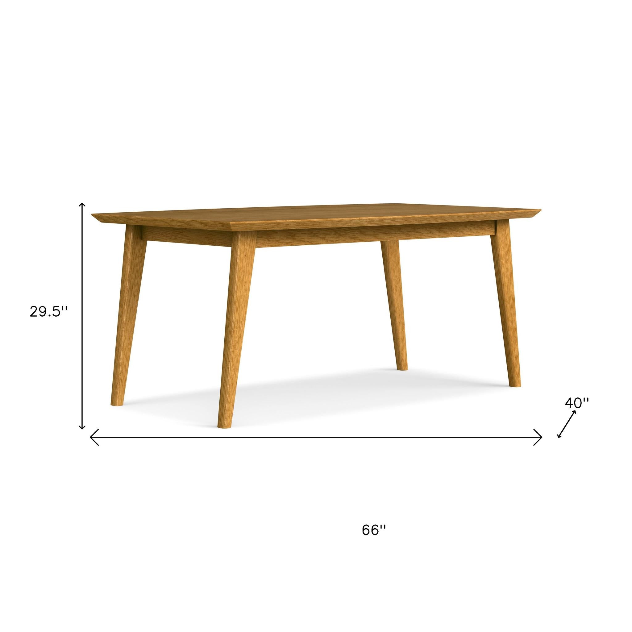 66" Oak Wood Dining Table Homeroots Kitchen & Dining