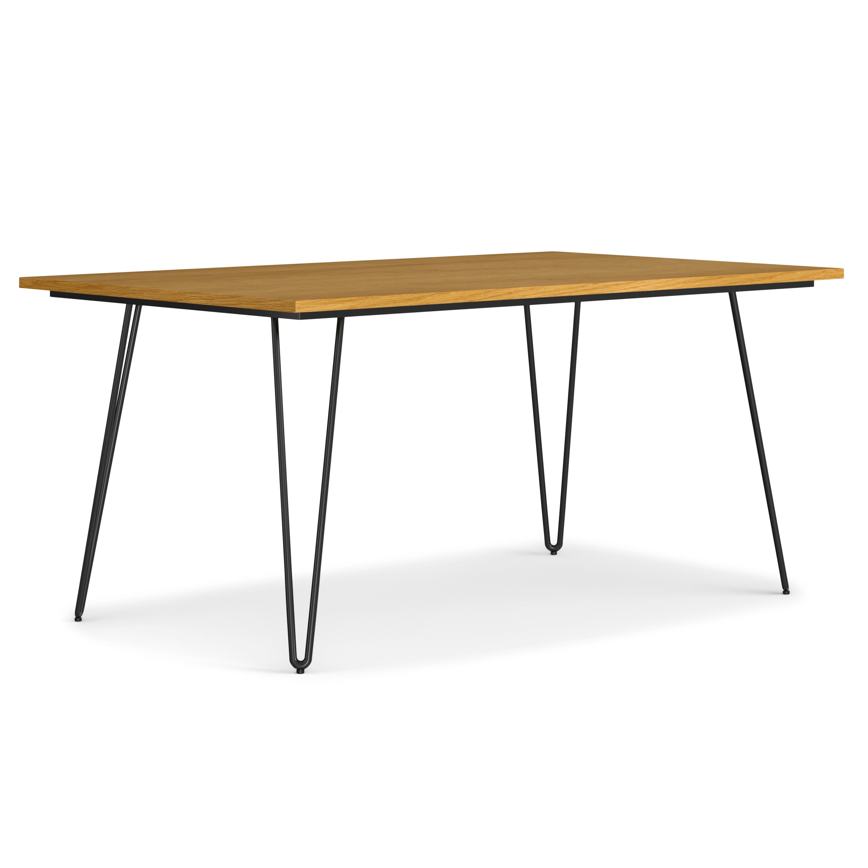 66" Oak and Black Wood and Iron Dining Table Homeroots Kitchen & Dining