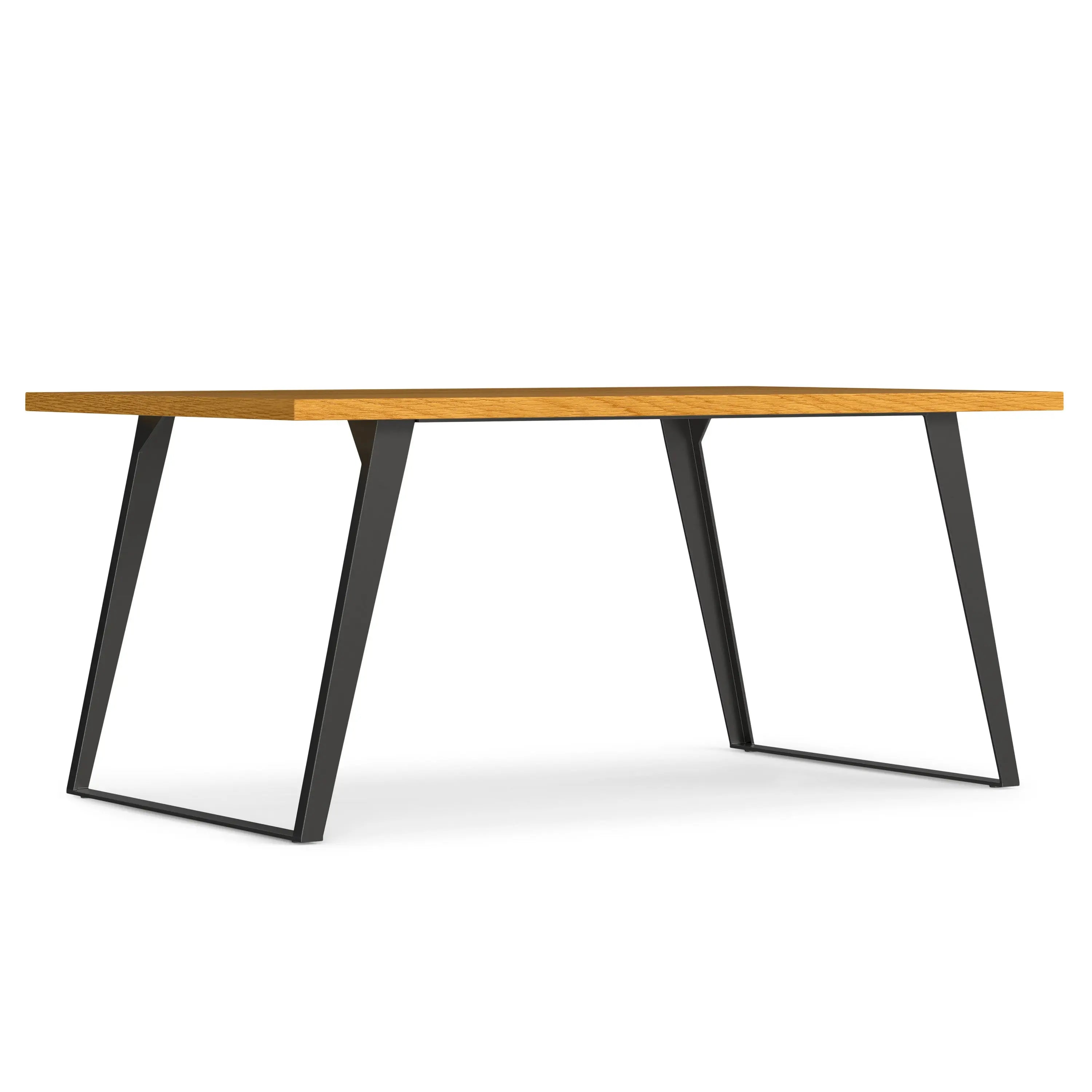 66" Oak and Gray Wood and Iron Frame Base Dining Table Homeroots Kitchen & Dining