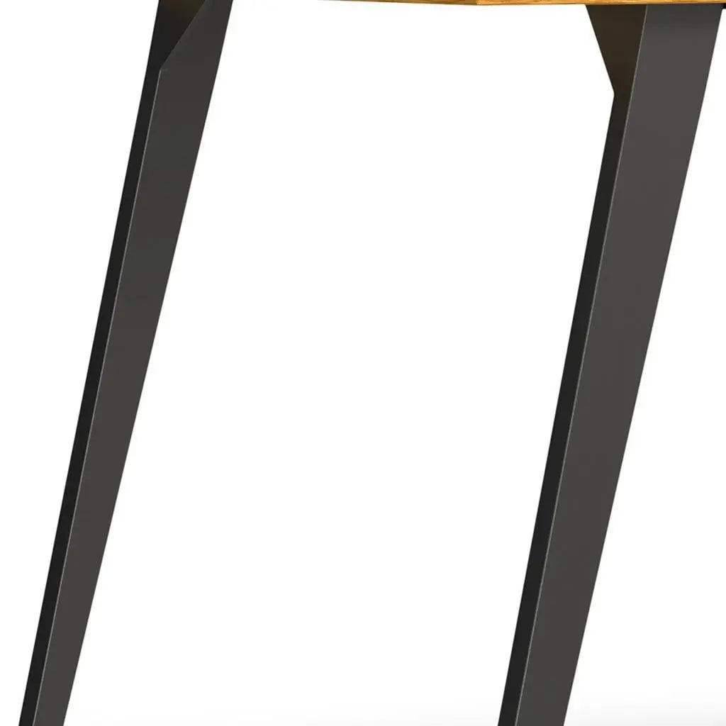 66" Oak and Gray Wood and Iron Frame Base Dining Table Homeroots Kitchen & Dining