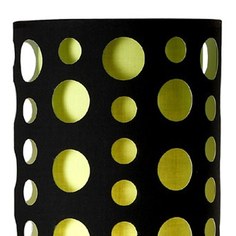 66" Steel Novelty Floor Lamp With Black And Green Drum Shade - GreatEagleInc