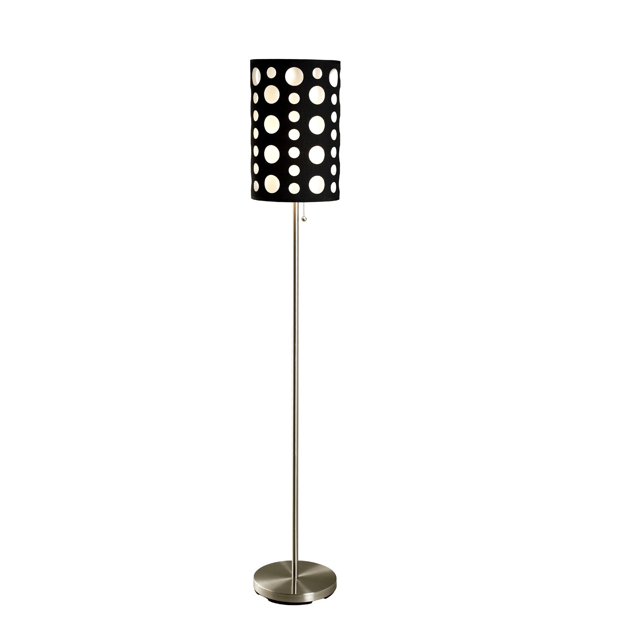 66" Steel Novelty Floor Lamp With Black And White Drum Shade - GreatEagleInc