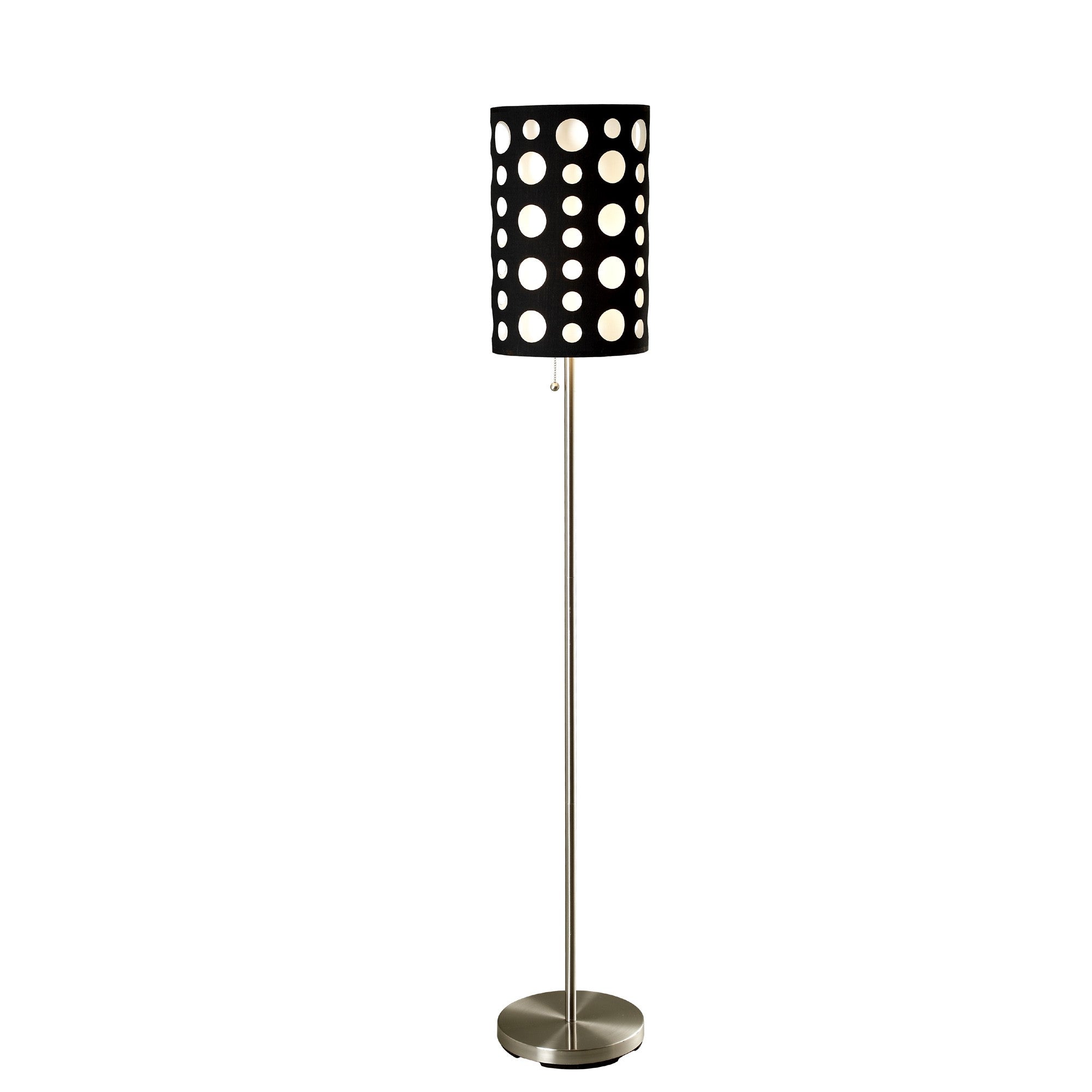 66" Steel Novelty Floor Lamp With Black And White Drum Shade - GreatEagleInc