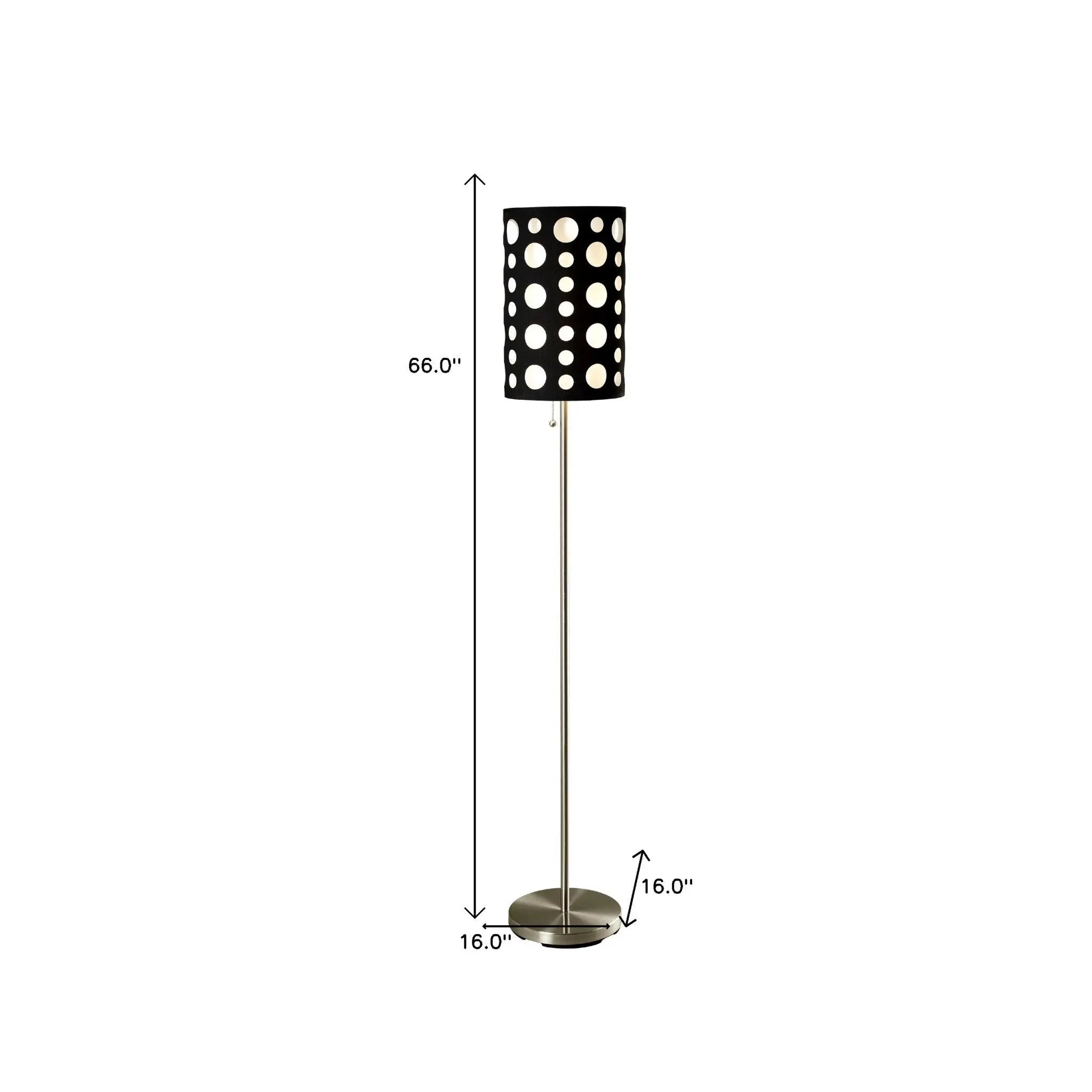 66" Steel Novelty Floor Lamp With Black And White Drum Shade - GreatEagleInc