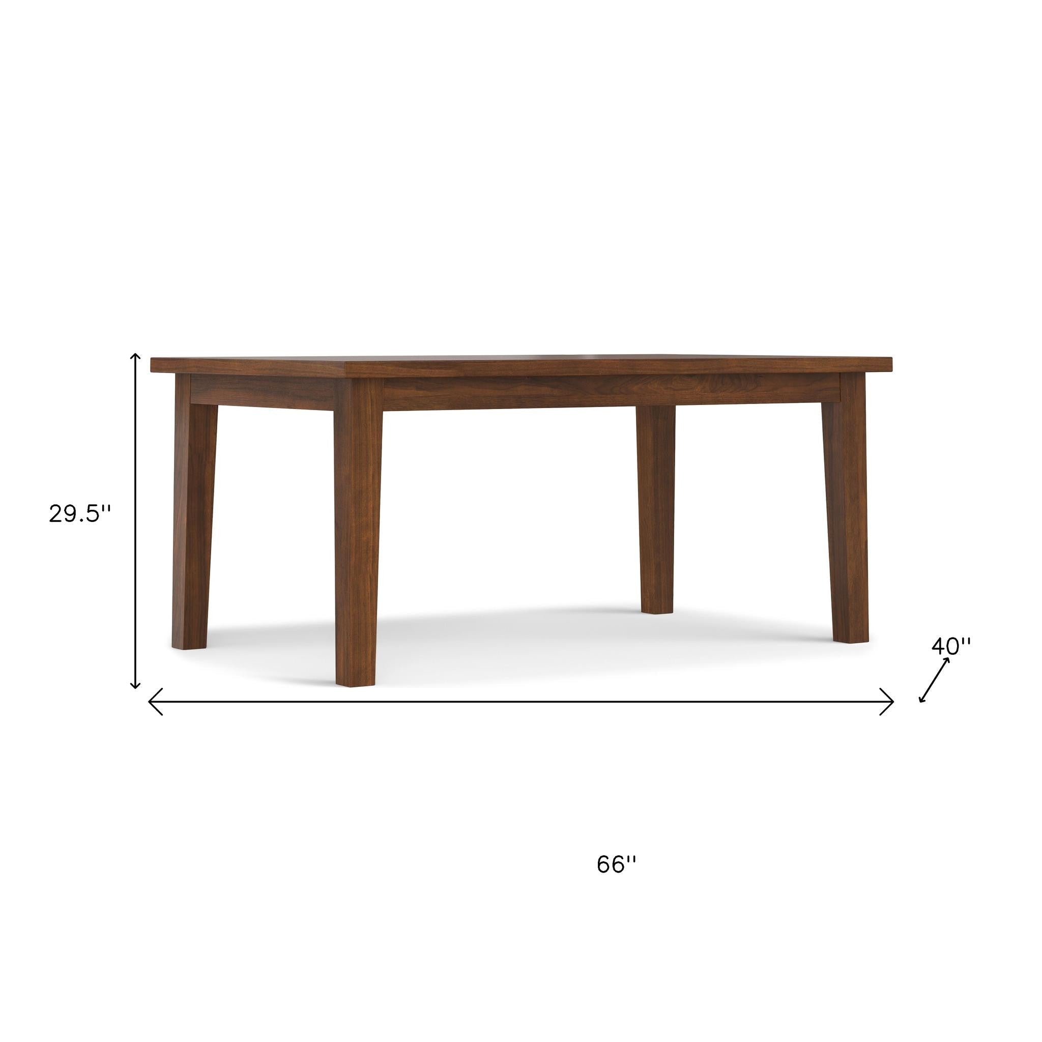 66" Walnut Wood Dining Table Homeroots Kitchen & Dining