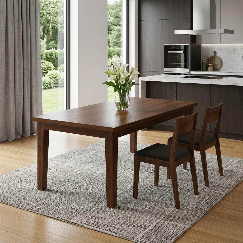 66" Walnut Wood Dining Table Homeroots Kitchen & Dining
