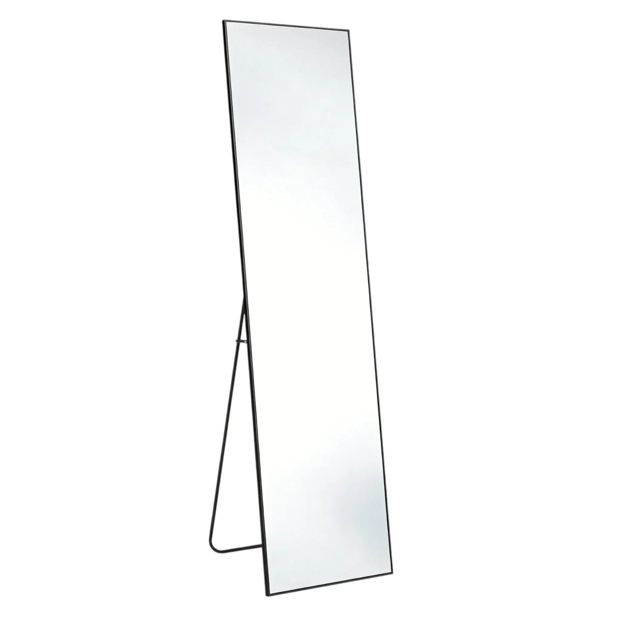 67" Black Aluminum Freestanding And Wall Mounted Framed Full Length Mirror Homeroots Bed & Bath