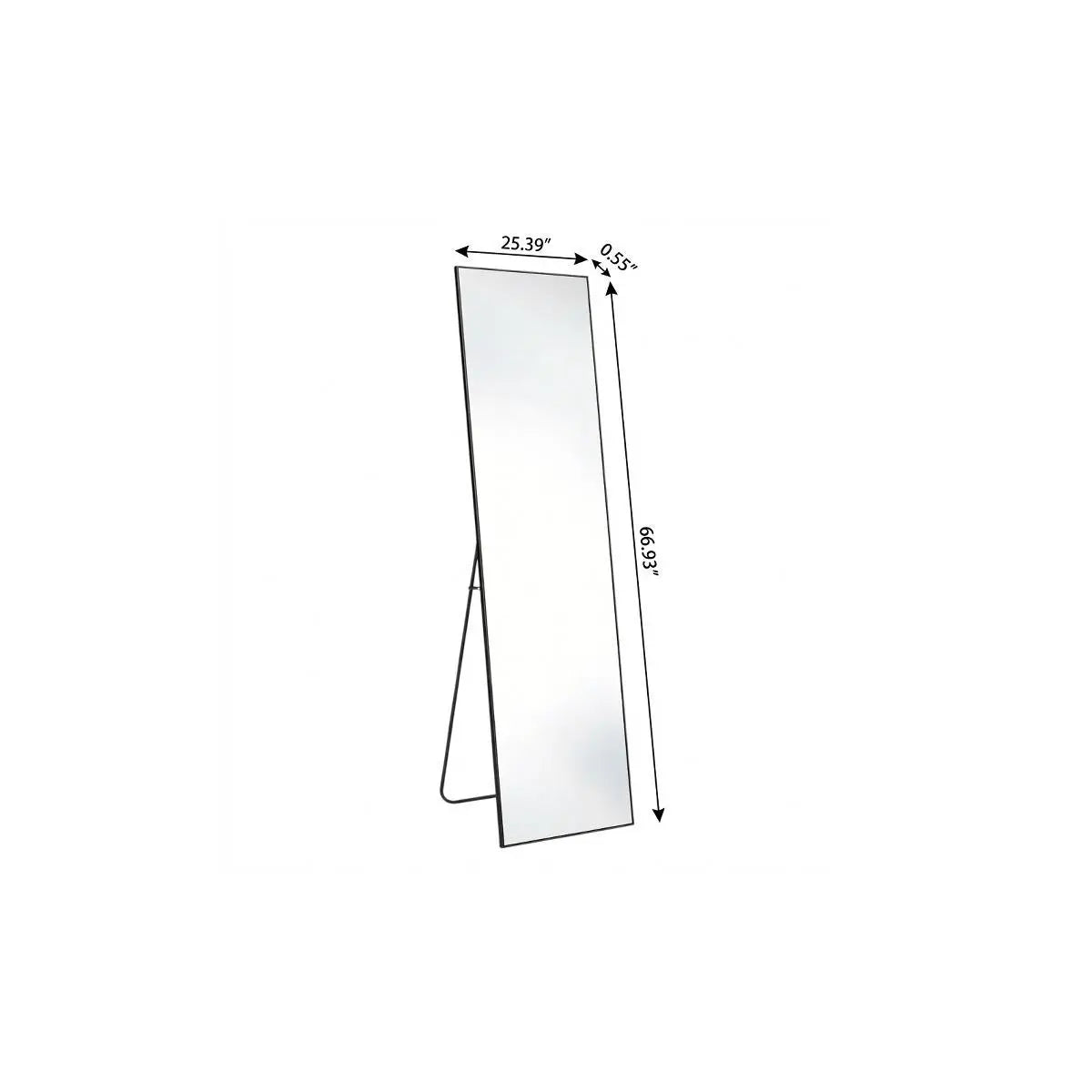 67" Black Aluminum Freestanding And Wall Mounted Framed Full Length Mirror Homeroots Bed & Bath