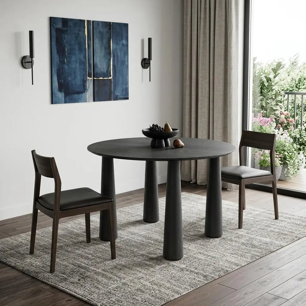 67" Black Solid Wood Oval Dining Table Homeroots Kitchen & Dining