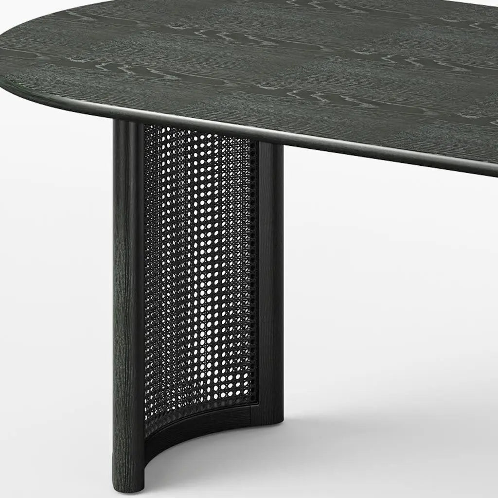 67" Black Wood Double Pedestal Base Oval Dining Table Homeroots Kitchen & Dining