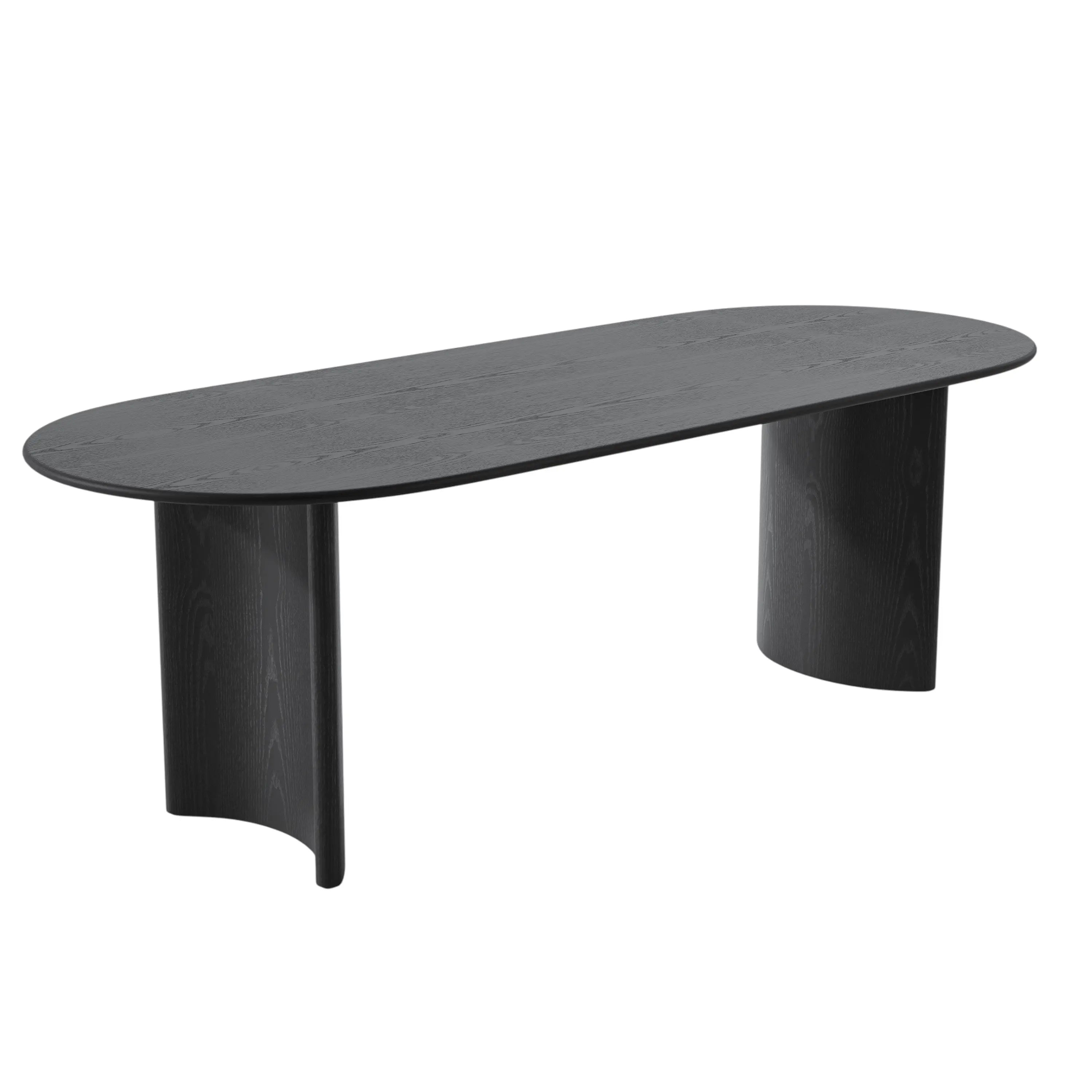 67" Black Wood Double Pedestal Base Oval Dining Table Homeroots Kitchen & Dining
