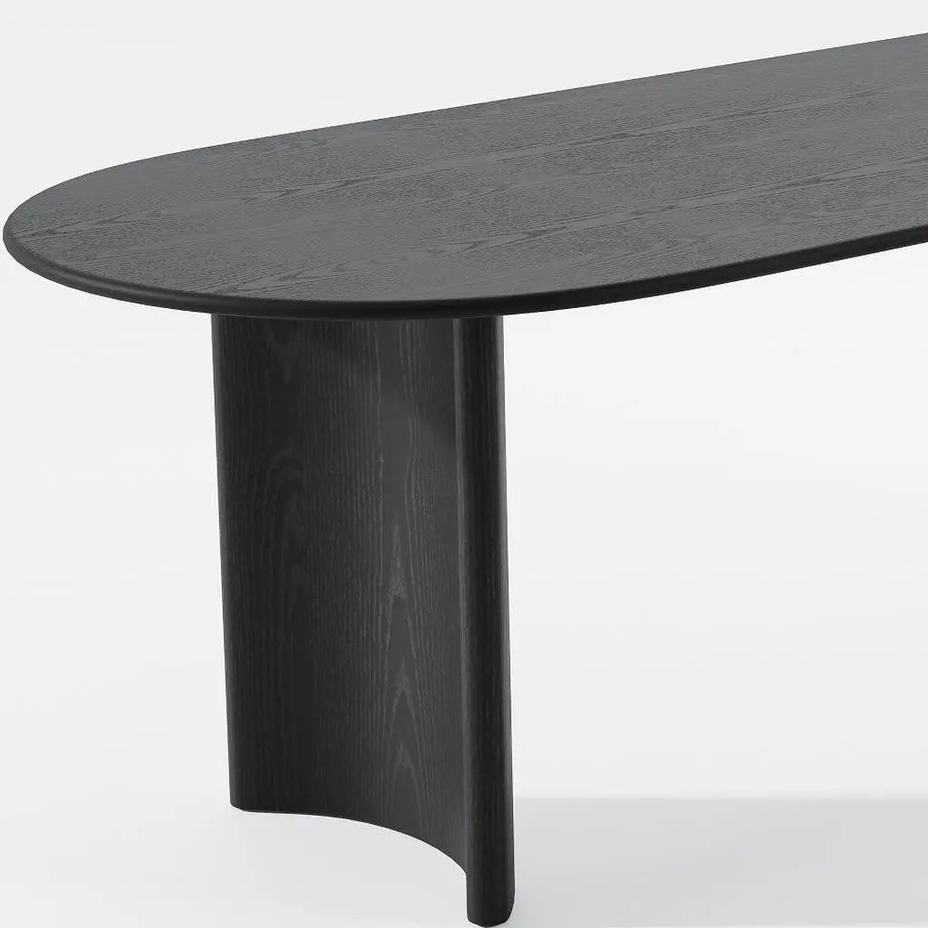 67" Black Wood Double Pedestal Base Oval Dining Table Homeroots Kitchen & Dining