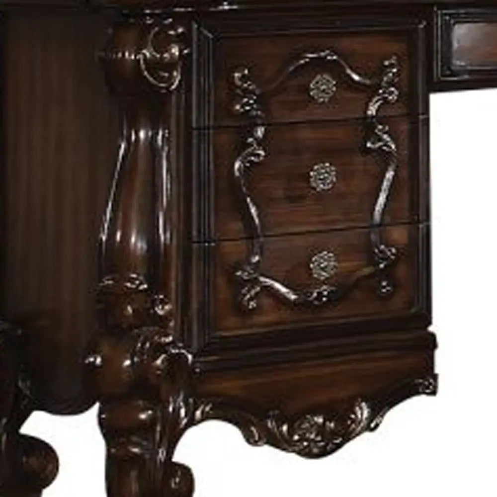 67" Brown Vanity Table With Seven Drawers Homeroots Living Room