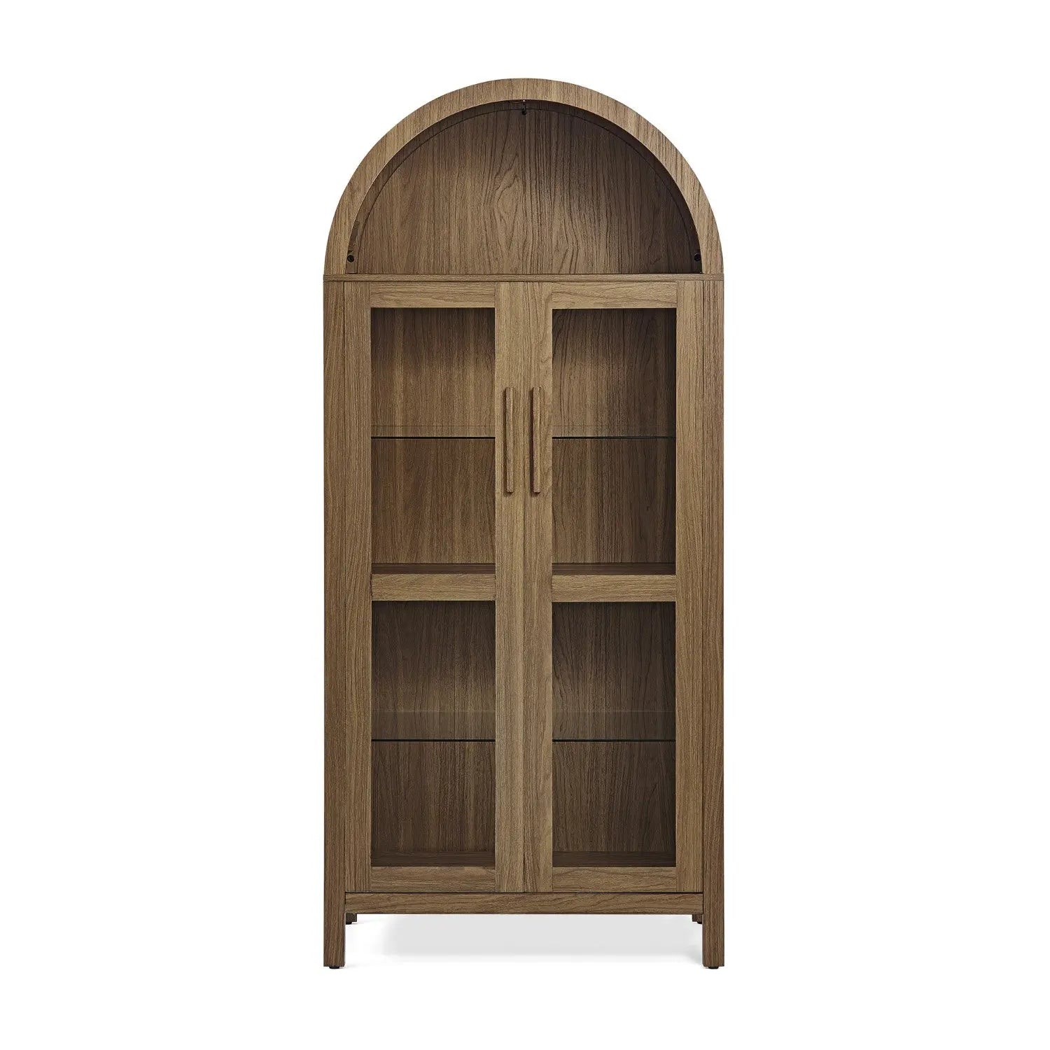 67" Brown Wood Oval Accent Cabinet With Two Doors Homeroots Kitchen & Dining
