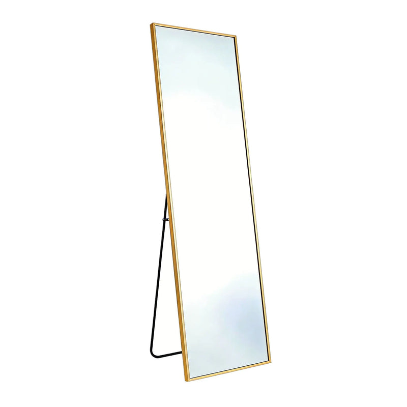 67" Gold Aluminum Freestanding And Wall Mounted Framed Full Length Mirror Homeroots Bed & Bath