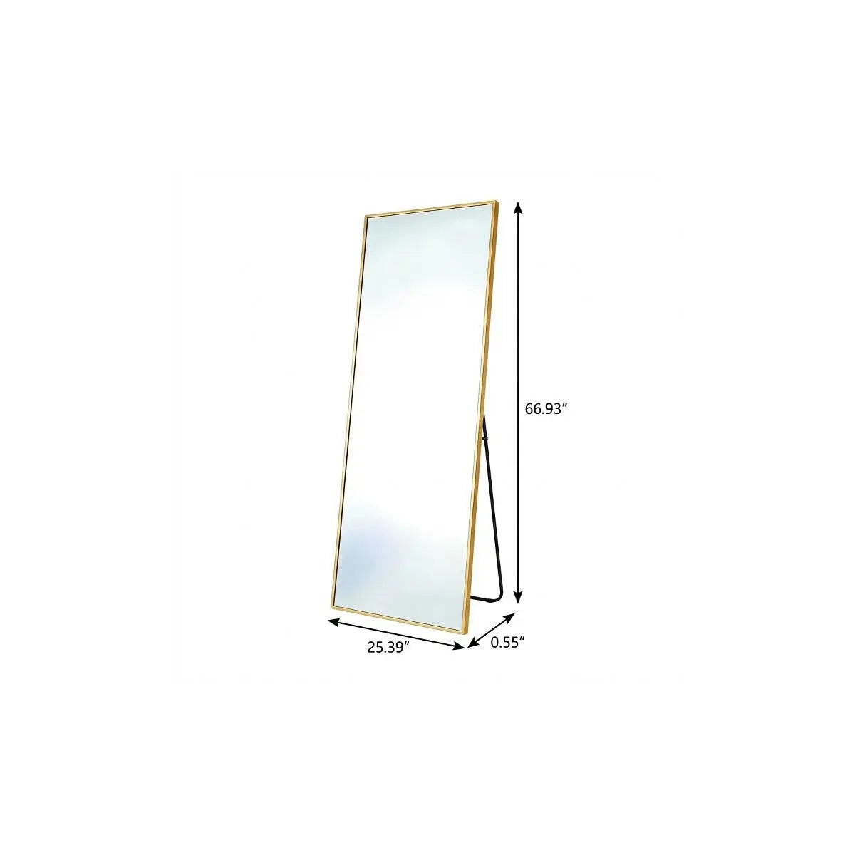 67" Gold Aluminum Freestanding And Wall Mounted Framed Full Length Mirror Homeroots Bed & Bath