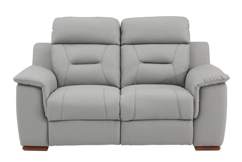 67" Gray And Brown Faux Leather Manual Reclining Loveseat Homeroots Living Room