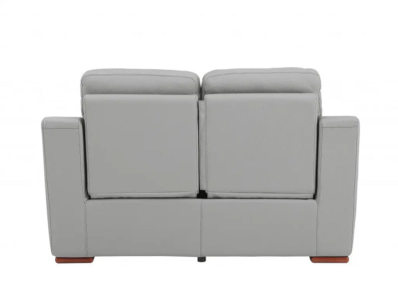 67" Gray And Brown Faux Leather Manual Reclining Loveseat Homeroots Living Room