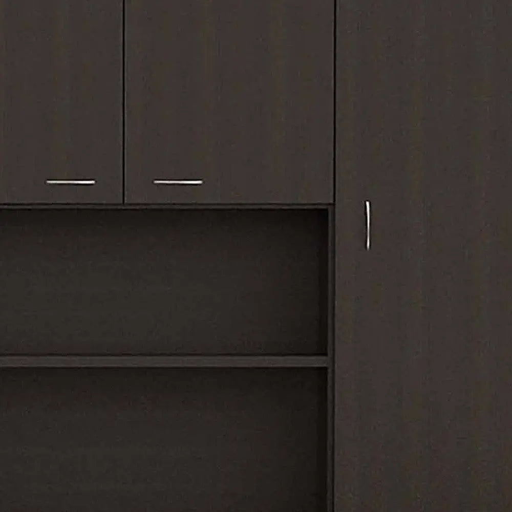 67" Modern Black Pantry Cabinet with Five Shelves Homeroots Kitchen & Dining