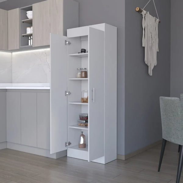 67" White Wood Pantry Or Storage Closet Homeroots Kitchen & Dining