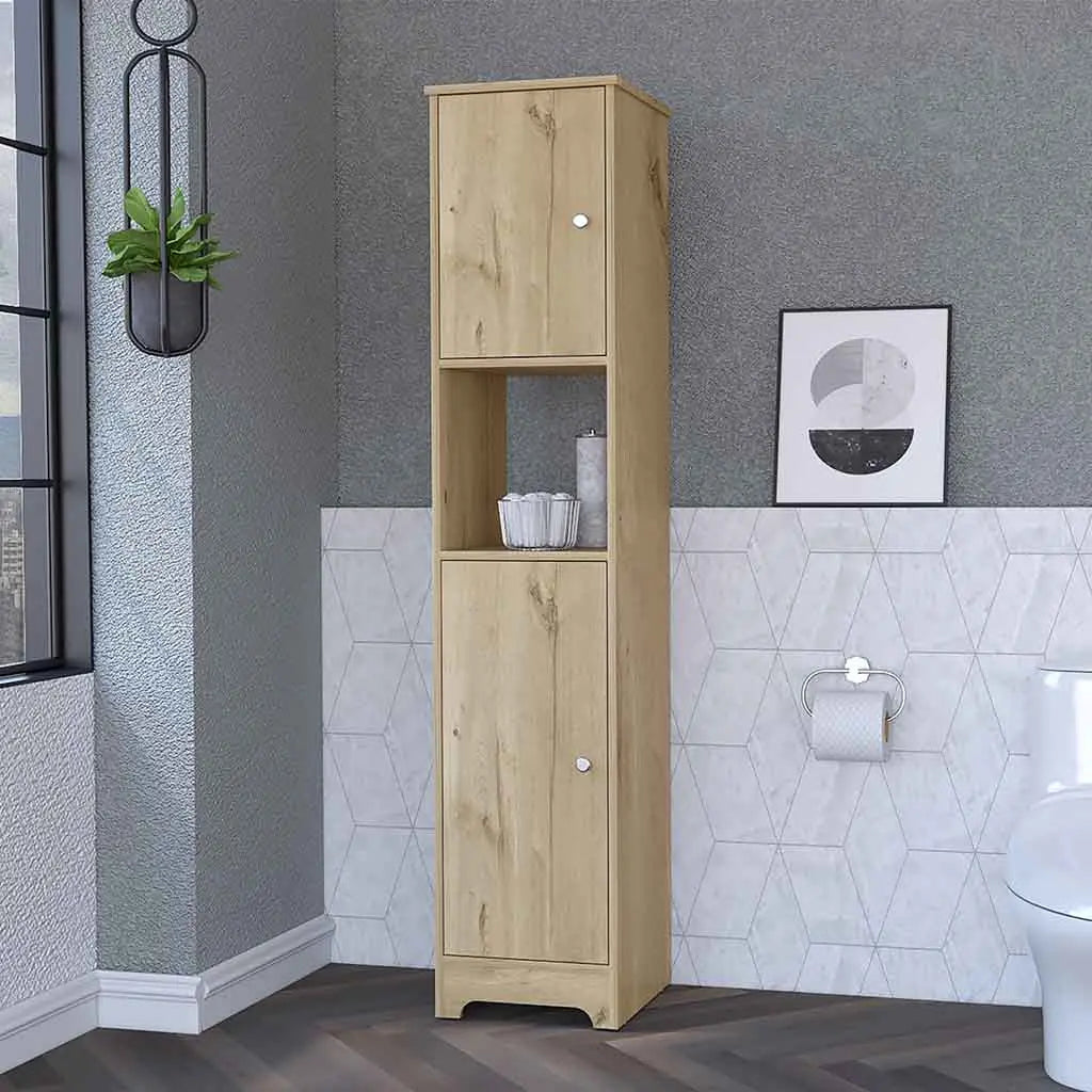 68" Light Brown Wood Accent Cabinet With Two Doors Homeroots Kitchen & Dining