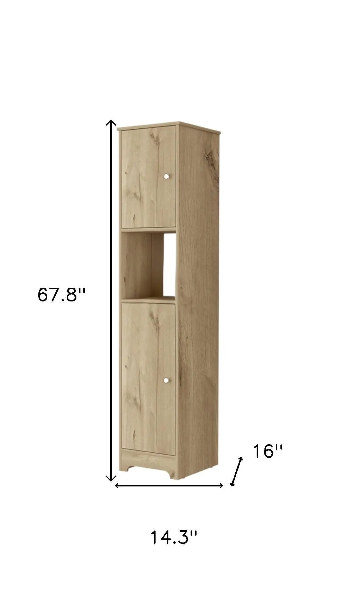 68" Light Brown Wood Accent Cabinet With Two Doors Homeroots Kitchen & Dining