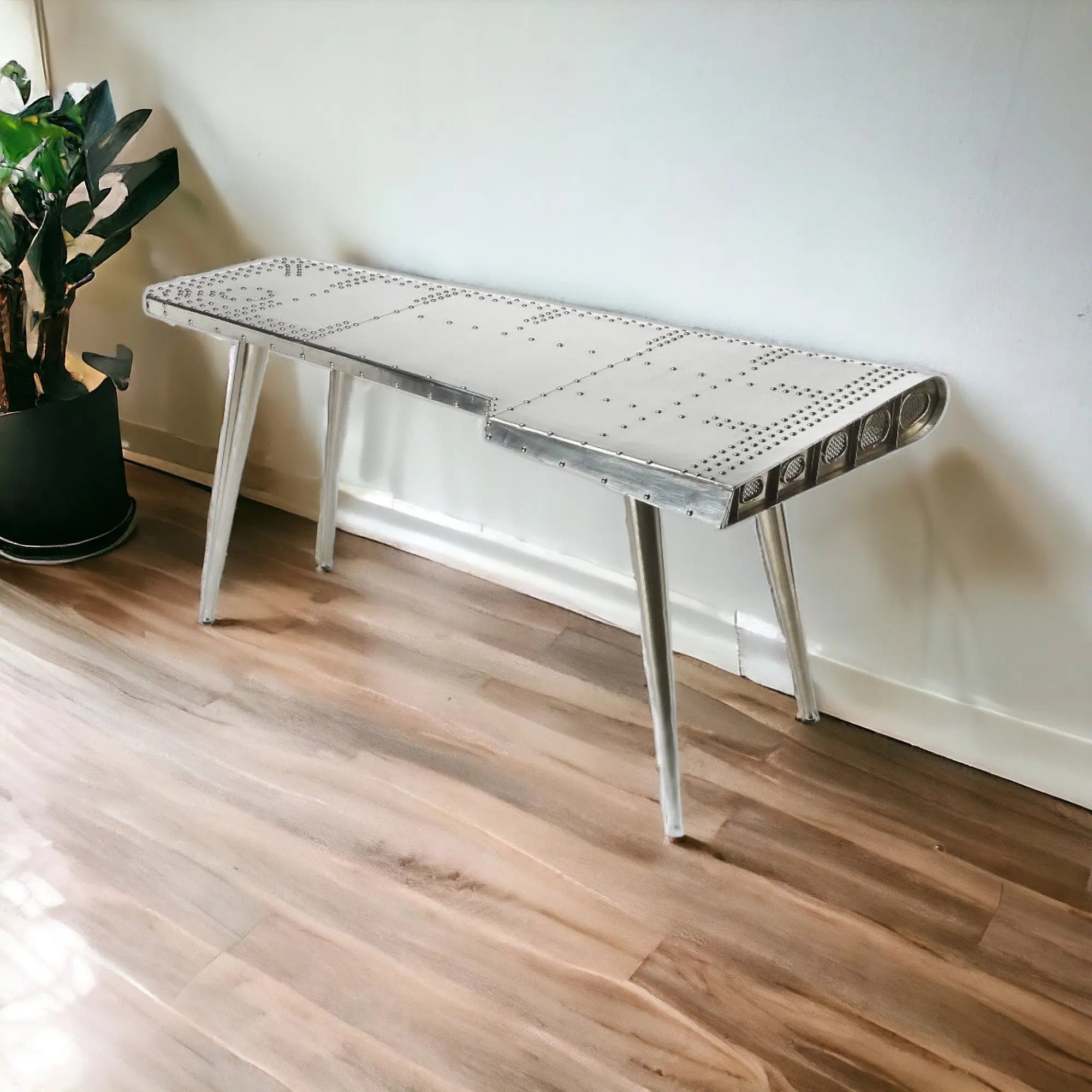 68" Silver Metal Writing Desk Homeroots Office