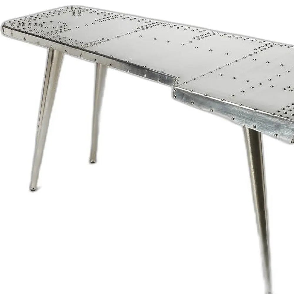 68" Silver Metal Writing Desk Homeroots Office