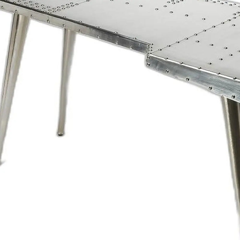 68" Silver Metal Writing Desk Homeroots Office
