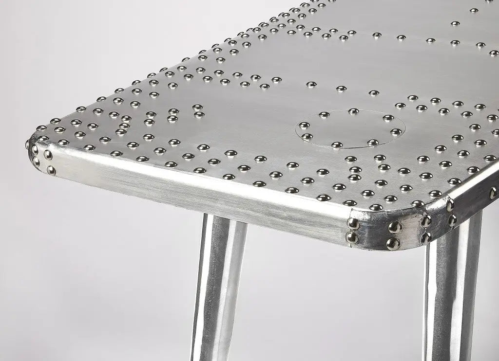 68" Silver Metal Writing Desk Homeroots Office
