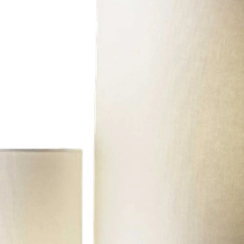 68" Silver Three Light Novelty Floor Lamp With White Linen Cylinder Shade - GreatEagleInc