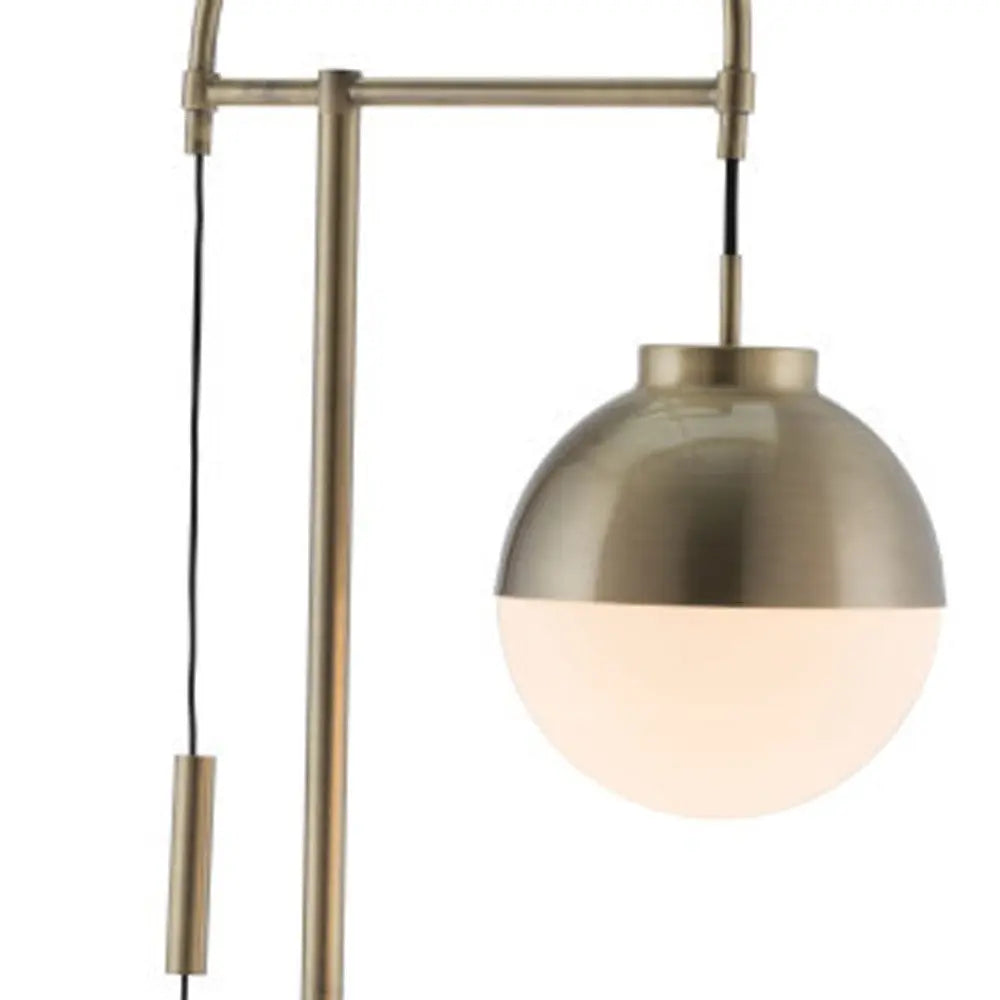 69" Bronze Steel Floor Lamp With Bronze Steel Globe Shade Homeroots Lighting