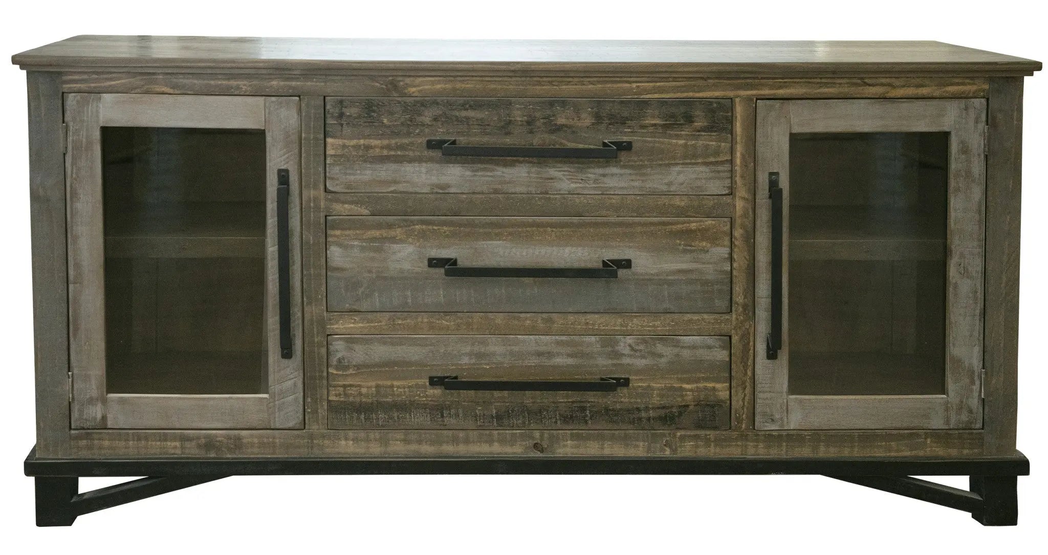 69" Brown Solid and Manufactured Wood Distressed Buffet Table Homeroots Kitchen & Dining